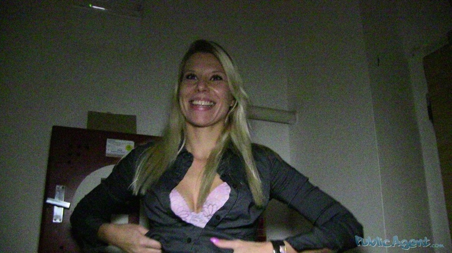 Blonde in black top and pink bra shows tits - XXX Dessert - Picture 4