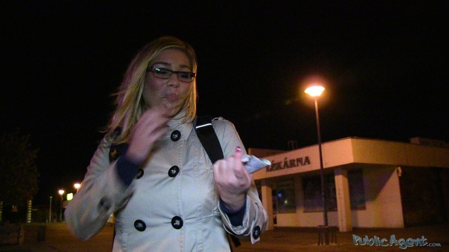 Blonde in glasses in black top and white co - XXX Dessert - Picture 2