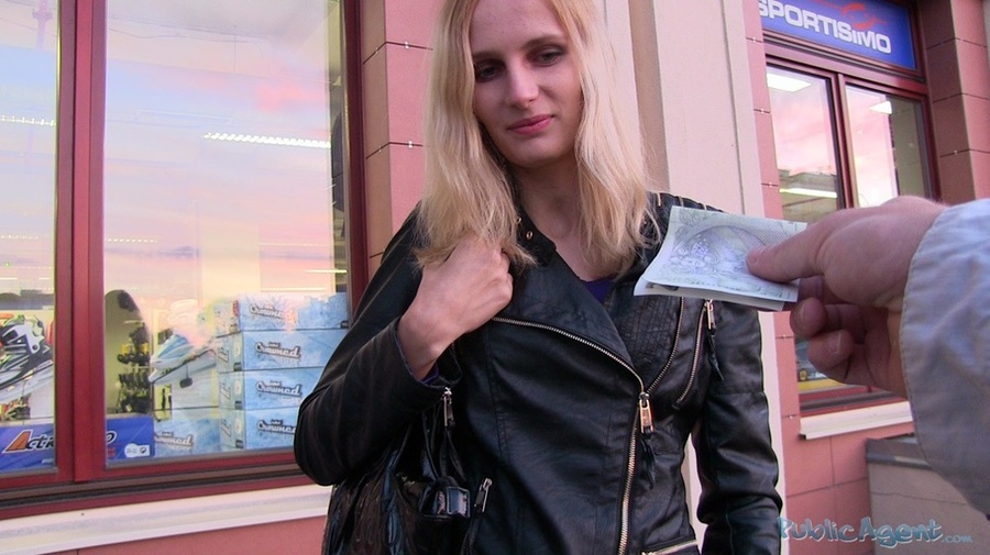 Shapely tattooed blonde in black coat and r - XXX Dessert - Picture 11