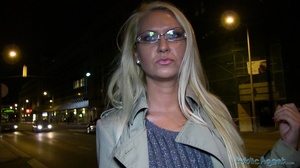 Blonde in glasses, grey top and brown co - Picture 1