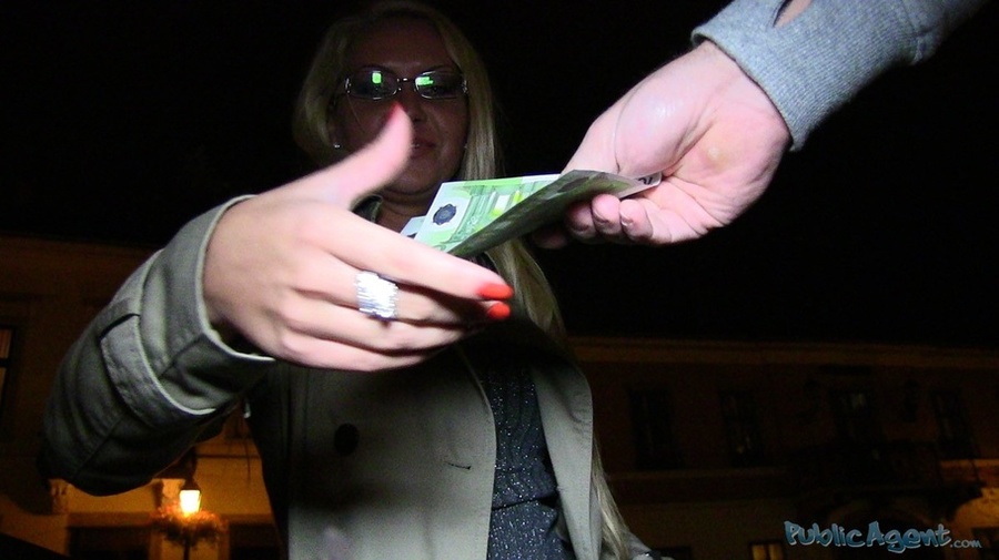 Blonde in glasses, grey top and brown coat  - XXX Dessert - Picture 5