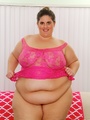 Cute big chubby damsel in pink negligee - Picture 3