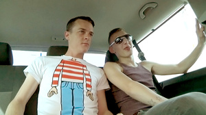 Two guys in car pick up tattooed guy for - XXX Dessert - Picture 1