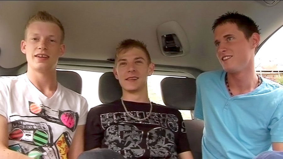 Guy in black T-shirt joins two guys in car  - XXX Dessert - Picture 3