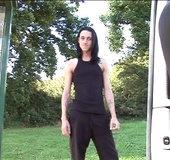 Tattooed guy in black sucks dicks in car and gets ass banged in hospital