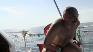 Four randy men in yacht suck and stroke  - Picture 4