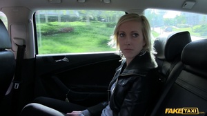 Gorgeous blonde hottie teases the driver with a banging body before she takes off her black leather jacket then sucks his dick before she lets him bang her in different styles in a wearing her gray shirt and black tight pants til he fills her mouth with warm jizz. - XXXonXXX - Pic 2