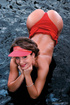 A lovely brunette wearing sunglasses and red hat gets some hot cum