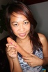 Thin Asian babe strips all her clothes before sucking dick.