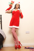 Teen dresses up as a slutty Santa helper, strips naked!