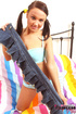 innocent teen with pigtails