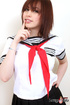 Girl in Japanese uniform likes to tease her big ass in lacy panties.