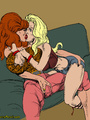 Blonde and redhead trannies make out and - Picture 2
