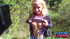 tanned young blonde jeans