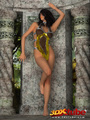 Hot jungle chick in gold strips and - Picture 2