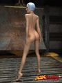 Slender chick is naked in the warehouse - Picture 1