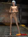 Slender chick is naked in the warehouse - Picture 5