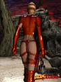 Raunchy hot space soldier in red shows - Picture 3