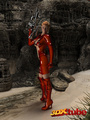Raunchy hot space soldier in red shows - Picture 4