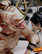 Toothy brute takes care of a raven-haired harlot by doing her hard from