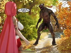 Redhead with big tits gets fucked by a hung werewolf. - Picture 1