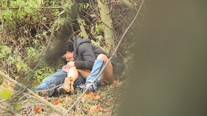 Teen guy seduces brunette chick to have hot fuck in bushes - Picture 7