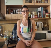 Tight round boobed brunette loved having gangbang fuck