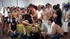 Tight young brunette being drilled in all holes by tons of guys