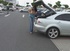 Fancy brunette with cute boobies got her blouse torn off on parking lot