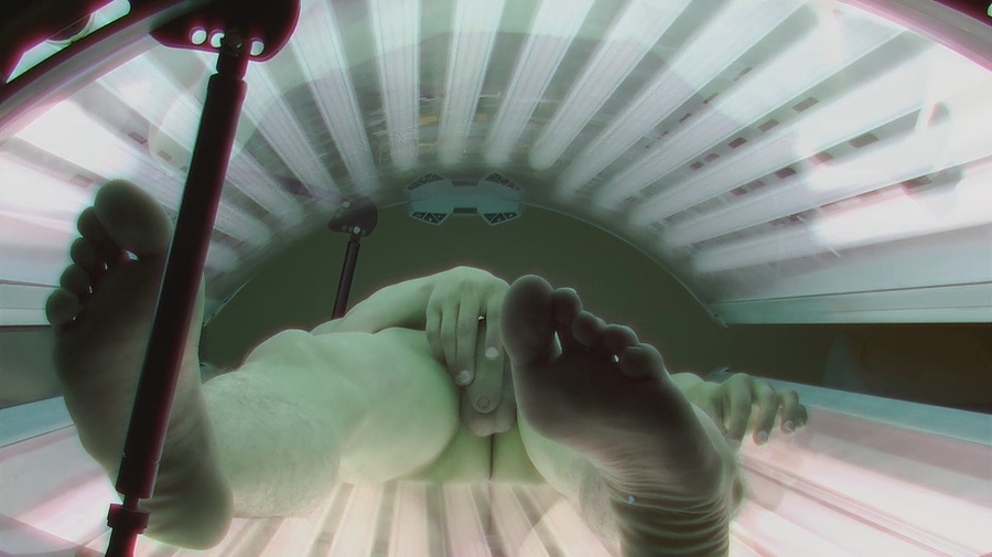 Teen twink is undressing his smooth body at solarium - XXXonXXX - Pic 5