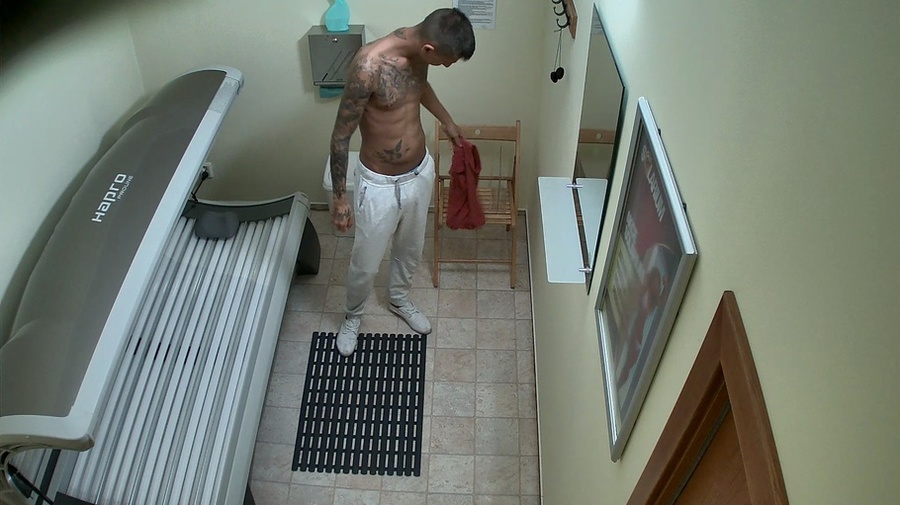 Slender young twink with tattooed body is tanning nude - XXXonXXX - Pic 1