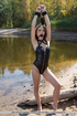 petite chick leather gagged