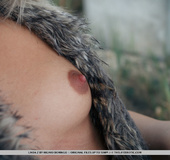 Lovely slut next to the railroad has her wrists bound and fingers her