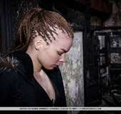 Slut in trench coat opens up and teases her slim body.