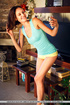 sexy brunette babe does