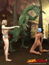 Two busty girls tame dragon, gets into a hot threesome with it.