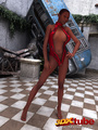 Black girl with hairy box spreads legs - Picture 1