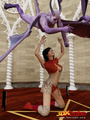 Horny blonde and brunette summon demons - Picture 1