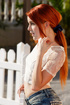 stunning redhead goes out