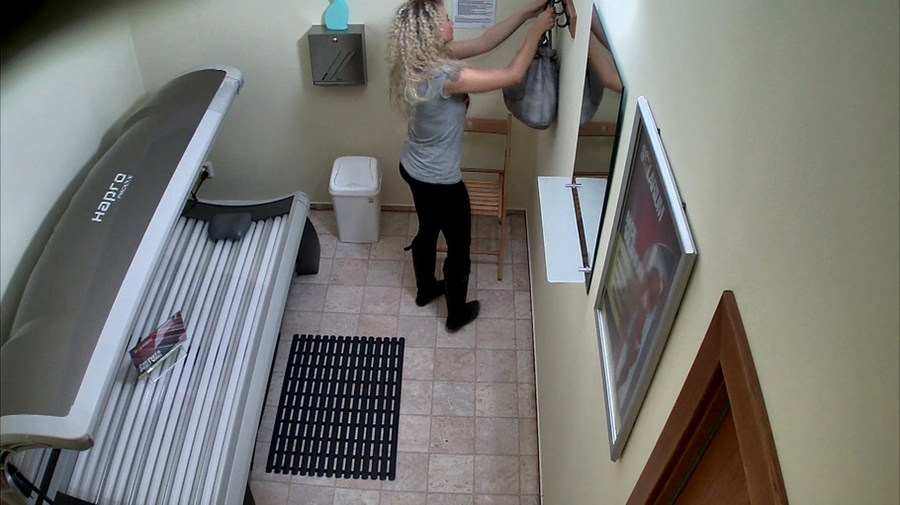 Curly-haired blonde touches her muff and loves white lingerie - XXXonXXX - Pic 1