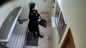 Leggy brunette undressed black coat on the hidden camera - Picture 8
