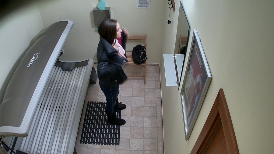 Young babe takes off black pants and dark lingerie - XXXonXXX - Pic 1