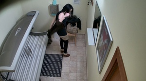 Glamorous brunette in sexy short black dress and brown boots - XXXonXXX - Pic 7