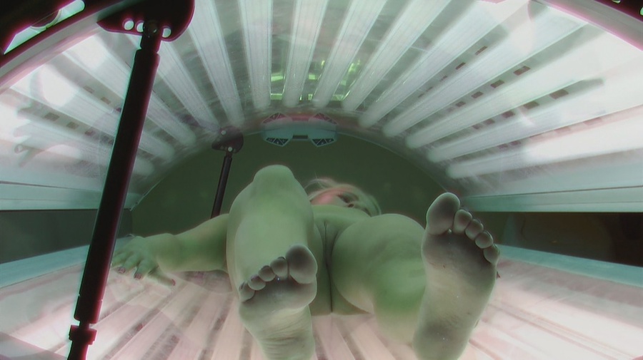 Shiny blonde takes off pink shirt and black pants - XXXonXXX - Pic 5