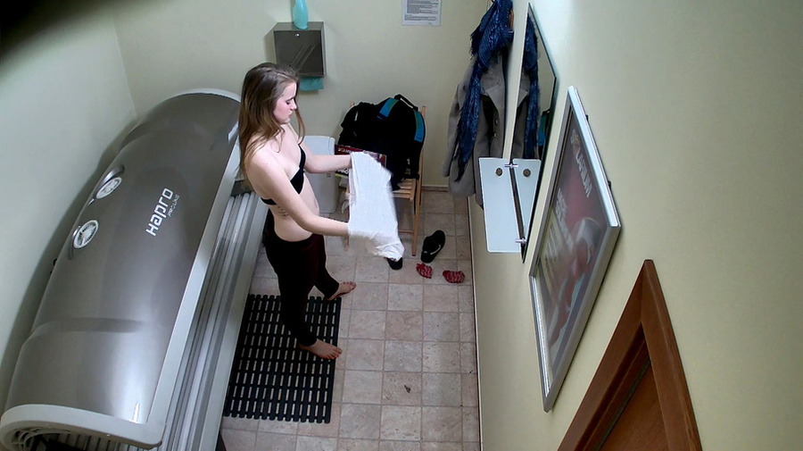 Brown-haired babe takes off her bright panties and white t-shirt - XXXonXXX - Pic 7