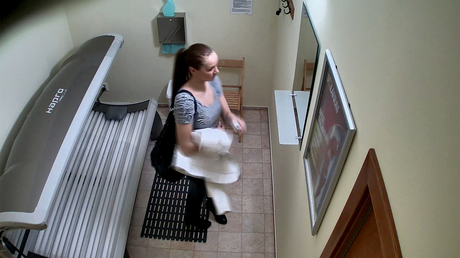 Tall brunette with a ponytail looks sexy in a white jacket - XXXonXXX - Pic 8