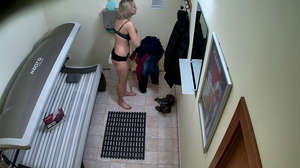 Little-bit chubby blonde in dark lingerie is about to tan - XXXonXXX - Pic 2