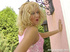 Blonde girl dons sexy lingerie and gets fucked in sunny veranda.