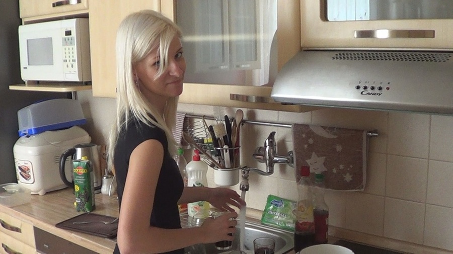 Shameless blonde is sucking a boner in the  - XXX Dessert - Picture 1