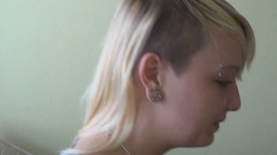 Blonde with piercings is swallowing a hard  - XXX Dessert - Picture 9